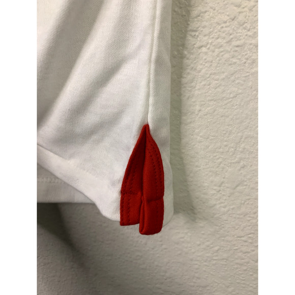 90s Vintage Le Riche M Medium Red White Montana MT Birdhouse Short Sleeve Shirt - Picture 3 of 10